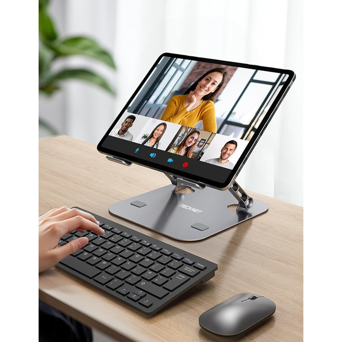 Підставка для ноутбука TECKNET регульована по висоті, ергономічна, складна, портативна з вентиляцією, сумісна з ноутбуками та планшетами 11-17.3 дюймів (сіра)