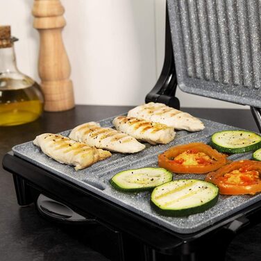 Cecotec Rock'nGrill Dark 1000 Electric Grill with Stone Coating - 1500W, PTFE & PFOA Free