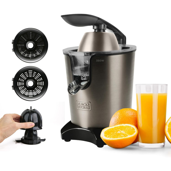 Електрична соковитискачка для цитрусових BLACK+DECKER BXCJ350E | 350W, нержавіюча сталь