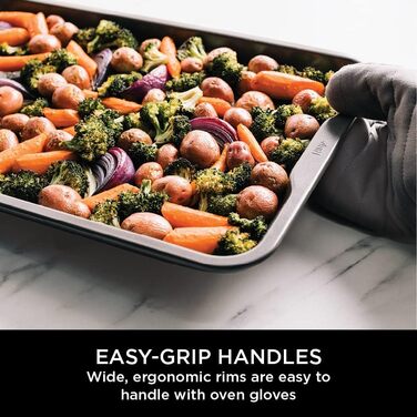 Ninja Foodi B30015EUUK Baking Tray, non-stick coated, dishwasher safe, aluminized steel, silver, 25 x 38 cm