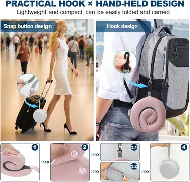 Подушка для шиї Comfy - подорожі літаком, автомобілем, поїздом. З регулюванням, Memory Foam, 3D-маска для сну, підтримка 360°, Rougepuder