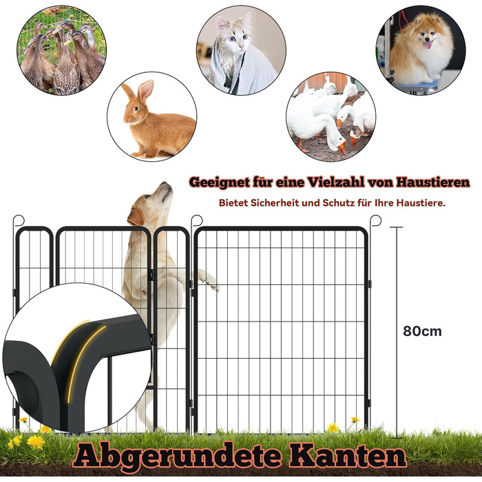 Вольєр для цуценят Froadp 6-TLG, 65x80 см: безпечний забіг для собак, забіг для цуценят, вольєр для собак, огорожа для собак