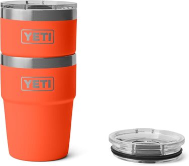 YETI Rambler Stackable Cup with Magslider Lid, 16 oz (475 ml), Papaya Color