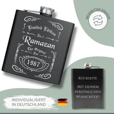 Персоналізований фляга з гравіюванням - подарунок на весілля та для чоловіків - фляга з нержавіючої сталі - подарунок для друга нареченого (Дизайн 2)