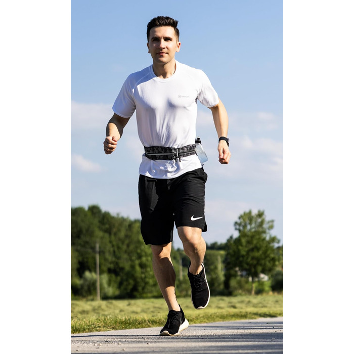 Пояс для телефону Fitgriff® - бігова сумка, поясна сумка, спортивний пояс, біговий ремінь для бігу, спорту, фітнесу. Підходить для всіх смартфонів S–M (62–90 см обхват талії), M-L (85–120 см обхват талії), Camo-black