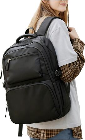 Шкільний рюкзак для підлітків: чорний, 46*35*18 см. Підходить для дівчаток та хлопців. Шкільна сумка, casual daypack, рюкзак для школи.