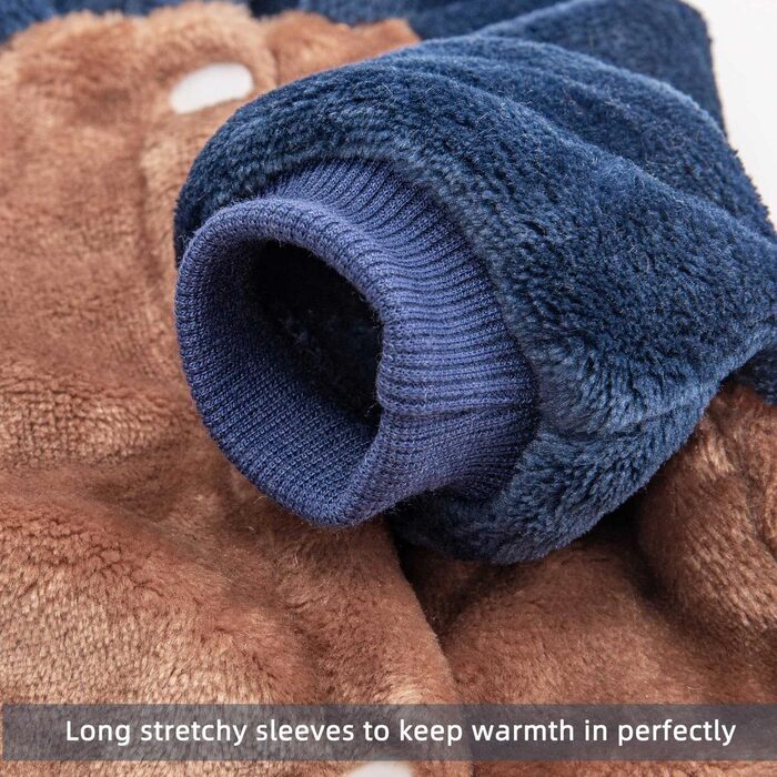 FabriCastle Dog Hooded Sweatshirt for Small Dogs, Boys and Girls, Dog Clothes, S, XS, XXS, Puppy Sweatshirt, Pet Outfit, Cat Clothes, Super Soft, Warm, Snap Closure (Camel-Navy)