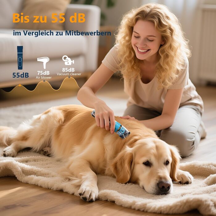 Машинка для стрижки собак Profi з титановими лезами: тиха, 3 швидкості, IPX5, акумулятор, швидка зарядка