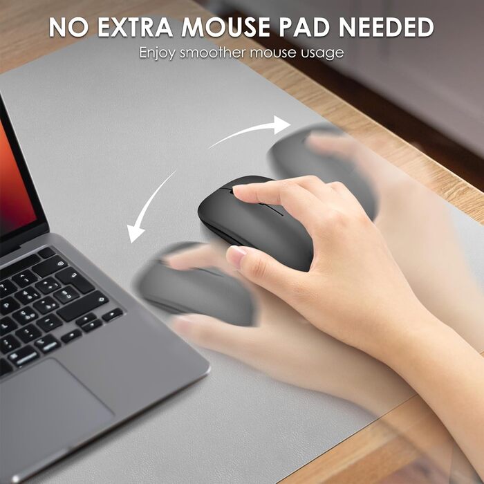 Підкладка на стіл Vicwe 80x40 см, сіра, з ПВХ, з антиковзким покриттям, водонепроникна, для офісу та дому