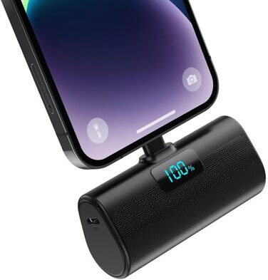 Портативний зарядний пристрій (Power Bank) 5200mAh з дисплеєм LCD для iPhone, Android. Швидка зарядка 20W PD 4.0A. Компактний, чорний
