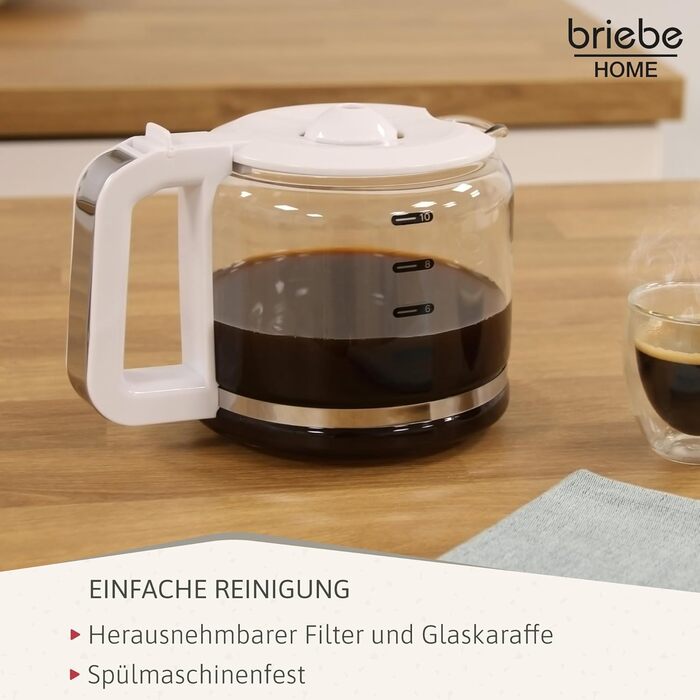 Набір Elegance Set: тостер з широкими слотами (2 шт.), електрочайник 1,7 л (бездротовий, 2200 Вт, BPA-free) + кавомашина з фільтром на 10 чашок (1,25 л), білий