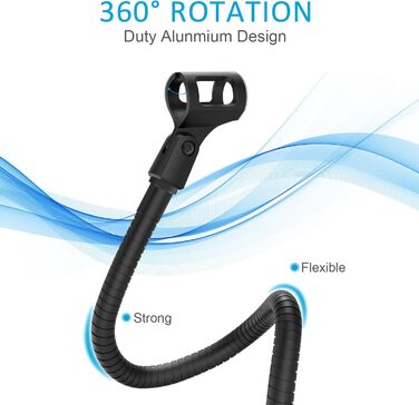 Кріплення для мікрофону Zealsound: регульований штатив-ластик з кріпленням, адаптер 3/8' - 5/8', міцна клямка для столу, сумісний з Blue Snowball, Ice, Spark, SoloCast, 13 дюймів