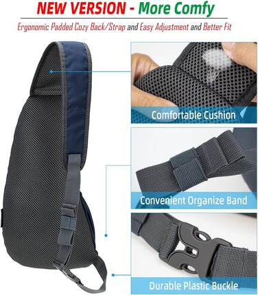 Водонепроникна нагрудна сумка-рюкзак Gisdanchz з нейлону (41*21*10 см) - для спорту, подорожей