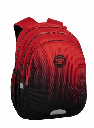 Багатовідсіковий шкільний рюкзак CoolPack, чорний з червоним, 21 л