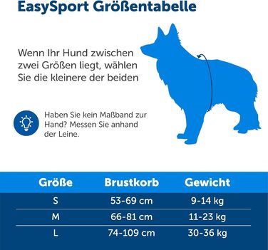 Шлейка для собак PetSafe EasySport, повністю з м'якою підкладкою, для собак вагою 9-16,5 кг, розмір S, блакитна
