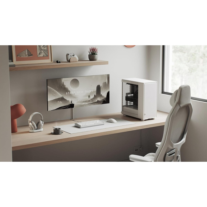 Комп'ютерний корпус Fractal Design Epoch Weiß з прозорою бічною панеллю з загартованого скла, Mesh-панель, 3 вентилятори Momentum 12, підтримка ATX/mATX/ITX