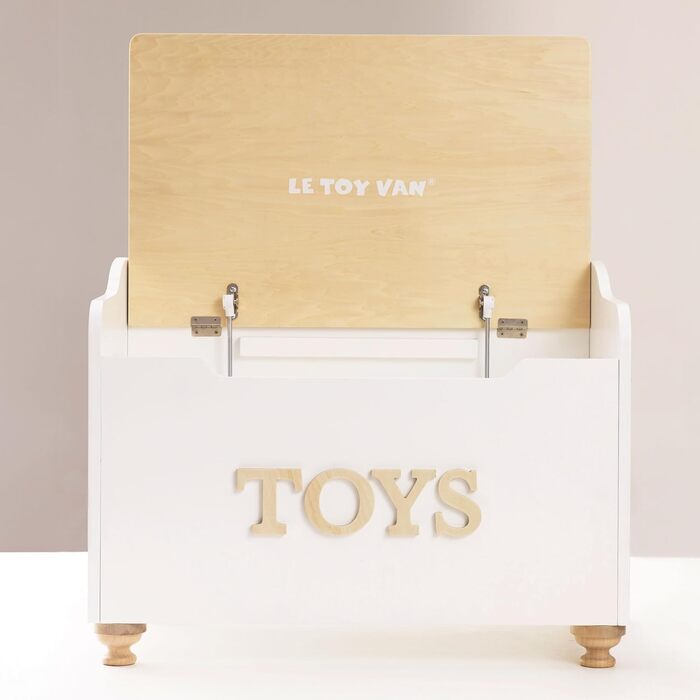 Le Toy Van Велика дерев'яна іграшкова скриня для дітей, 68x43x53 см, безпечні петлі, до 50 кг, навчальна, стиль Монтессорі, від 3 років