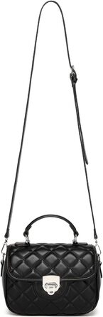 Сумка жіноча Miss Lulu середнього розміру: шкіряна сумка-тоут, крос-боді, вінтажний стиль, чорна (4-1)