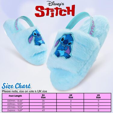Тапочки до дому Disney Stitch для жінок, блакитні, розмір 36 EU