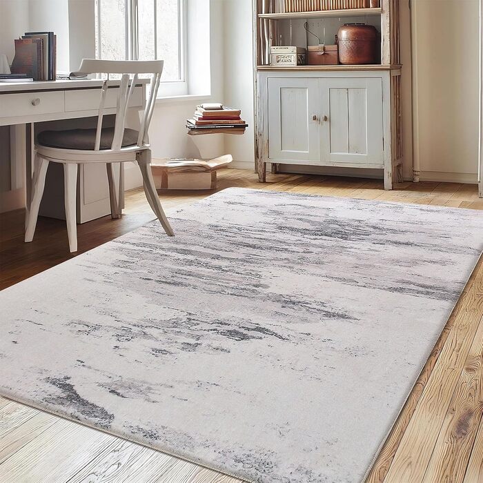 Сучасний килим Safunion для вітальні та спальні - абстрактний дизайн, 80x120 см / 160x200 см, колір: слонова кістка/багатобарвний