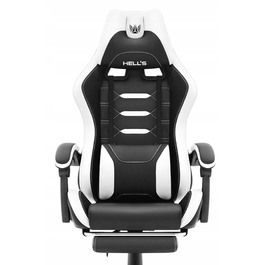 Ігрове офісне крісло Hell's Chair HC-1039 2.0 White з підніжкою