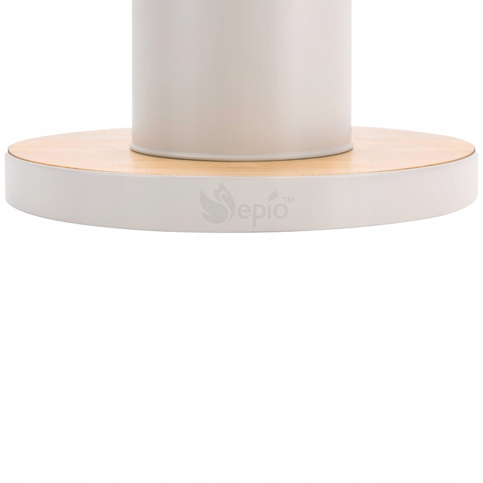 Стильний тримач для туалетного паперу з ергорегічним йоржиком для унітаза, бежевий бамбук та сталь