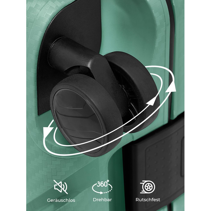 Набір валіз REDOLZ Hartschalen 3-х частинний з поліпропілену | 3-х точковий замок | TSA-замок | для жінок та чоловіків (Essentials 15) Sea Green