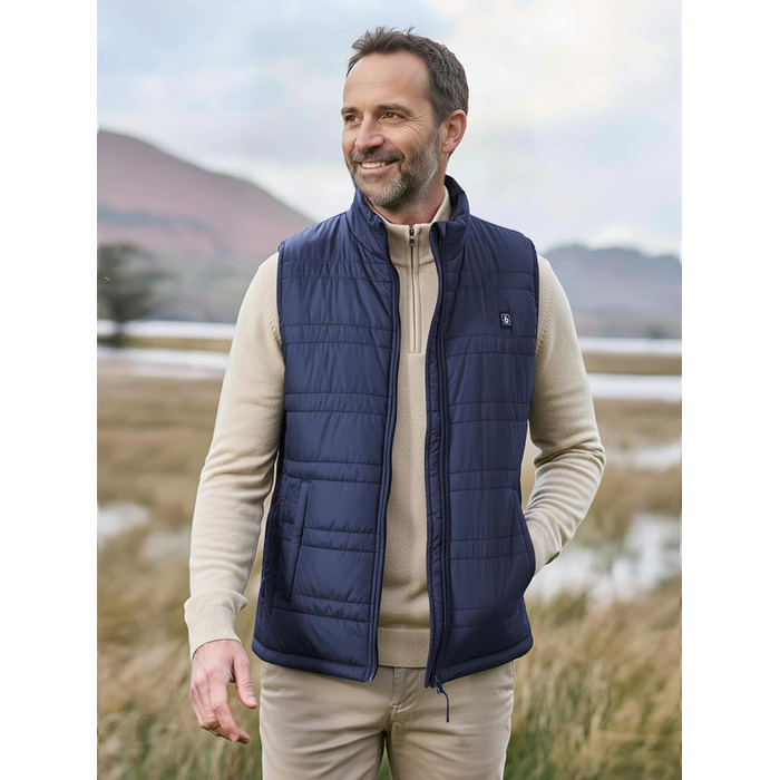 Обогреваемая жилетка UNBON для мужчин и женщин с Powerbank 10000mAh USB, 3 режима нагрева, 6 зон обогрева, жилетка-куртка с аккумулятором (M, Синий)