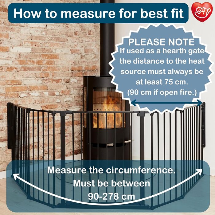 Захисне бар'єр BabyDan Flex XXL для каміну та сходів, чорний (90-278 см)