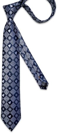 Диванні Шовкові Краваткові Набори для Чоловіків на Різдво від DiBanGu з Кишеньковим Квадратом та Краватками, Ткані Жакардом, Колір Блакитний (7809)