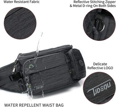 Сумка на пояс для собак TUDEQU - велика, водонепроникна, для прогулянок, тренувань, подорожей (темно-сіра)