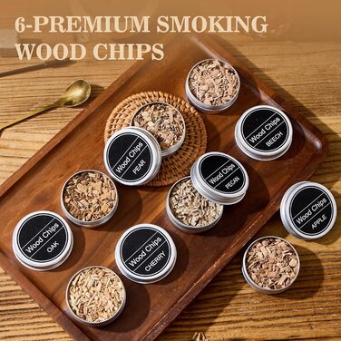 Набір для копчення віскі – Old Fashioned Cocktail Geschenkset: 6 дерев'яних чіпсів, 4 гранітні камені, запальник та аксесуари для любителів віскі та коктейлів (без бутану)