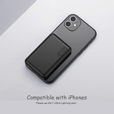 Портативний зарядний акумулятор Miady Mini Power Bank 5000mAh з USB-C, 2.4A, для iPhone, iPad, Samsung Galaxy