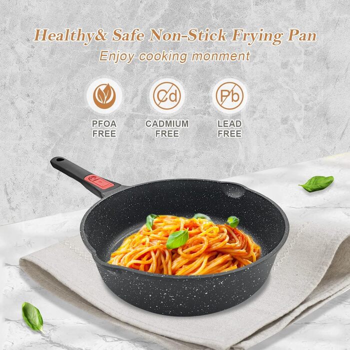 Сковорода 24 см з кришкою, антипригарна, з знімним ручками, підходить для всіх типів плит