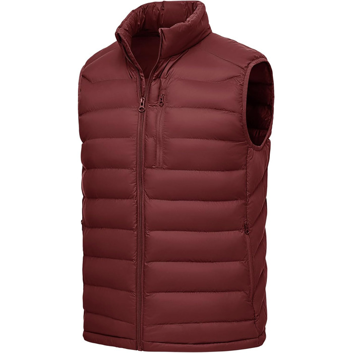 Чоловіча жилетка Rdruko з еко-замші, тепла зимова жилетка для активного відпочинку та туризму, 5 кишень (XL, Бордовий)