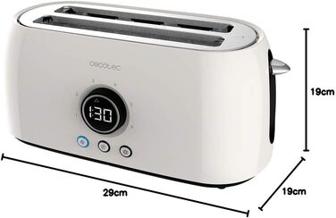 Тостер Cecotec ClassicToast 8000 Biege Double: 800 Вт, 2 широкі слоти, 3 функції