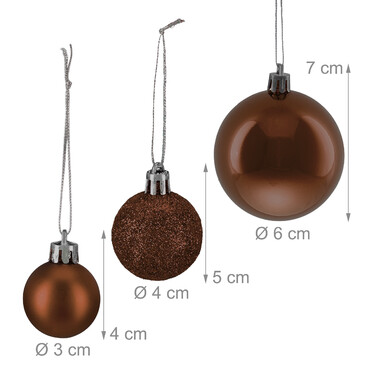 Relaxdays Set of 76 Christmas Baubles