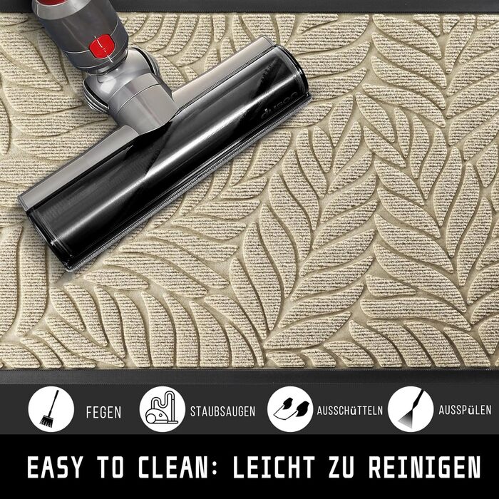 Килимок для дому Yimobra: антиковзаюча, миюча, 120x80 см, бежевий