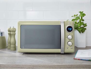 Мікрохвильова піч Swan Retro SM22030GNEU 20L, зелена, 800W, вінтажний дизайн