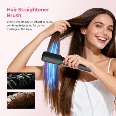Мультистайлер для волосся 5 в 1 Atopskins Air Styler 1000W: фен-щітка, вирівнювач та плойка для сушіння, завивки та гладкого волосся (Darkschwarz)