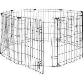 Amazon Basics Octagon, Square, and Rectangle Dog Playpen - Foldable Metal Crate with Door - 152.4 x 152.4 x 76.2 cm