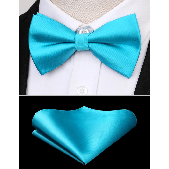 Метелик HISDERN для чоловіків однотонний, регульований, для вечірки, весілля (Турквіс)