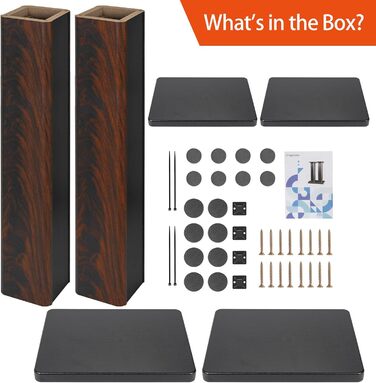 Підставки для акустики OUUTMEE 60 см (24 дюйми) з дерева - міцні підставки для Hi-Fi акустики для домашнього кіно, універсальні підставки для колонок на полиці з можливістю засипання піском (набір 2 шт.)