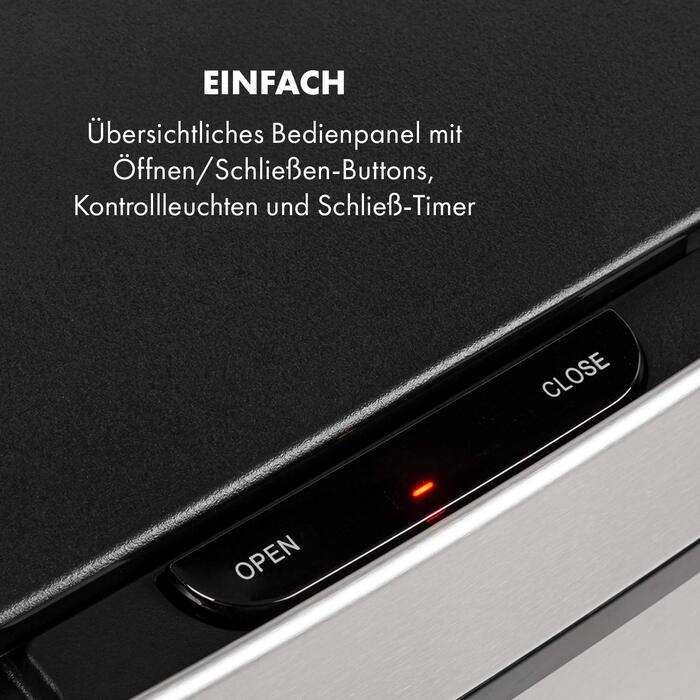 Сенсорний сміттєвий бак Klarstein Touchless, 72 л, 4 контейнери (43л + 2x12.5л), автоматичне відкриття та закриття, сріблястий