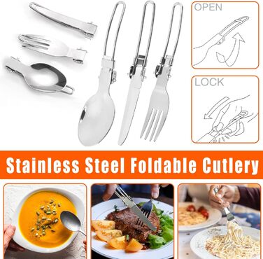 Набір посуду для кемпінгу та приготування їжі на природі (1-2 особи), легкий, для туризму та подорожей