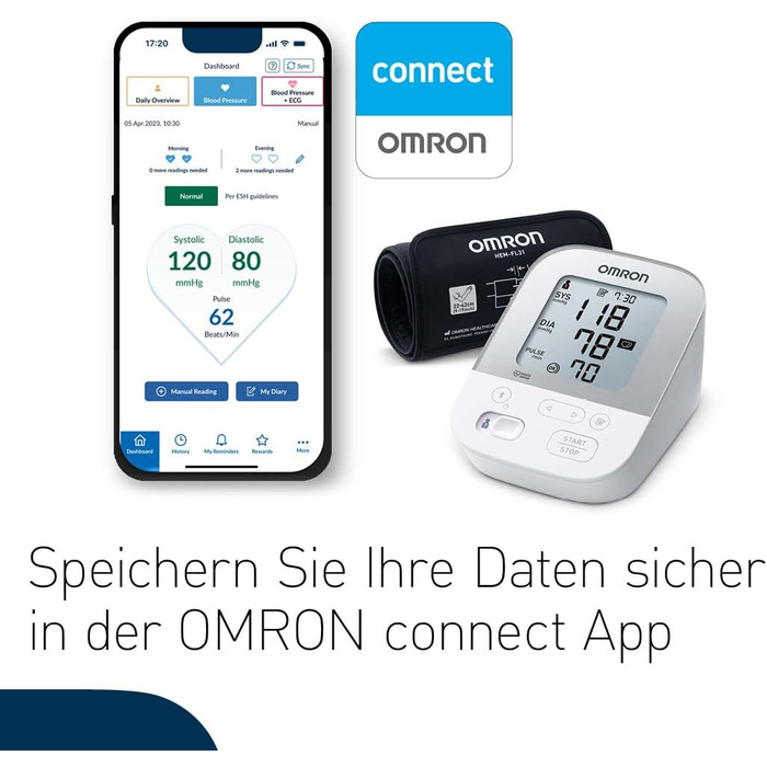 Тонометр OMRON X3 Comfort з Bluetooth - автоматичний, для дому, з Intelli Wrap манжетою, клінічно перевірений, підходить для діабетиків та вагітних, 22-42 см