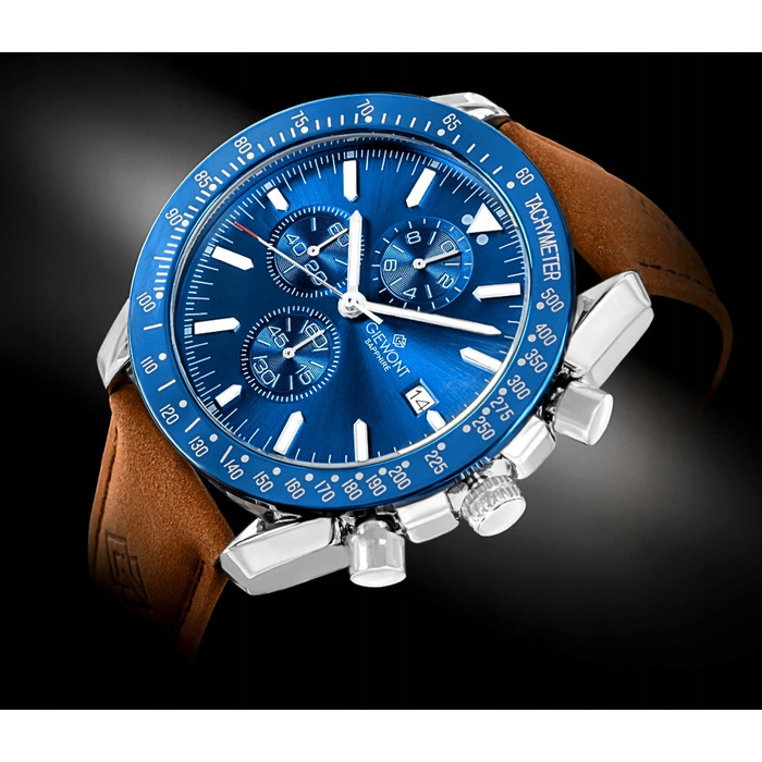 Чоловічий годинник Giewont Chronograph Sapphire, коричнево-синій GW8720-A2
