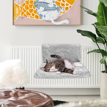 Килимок для котів на радіатор Dokeno, лежанка-гамак, м'який плюшевий, 46x30x25 см