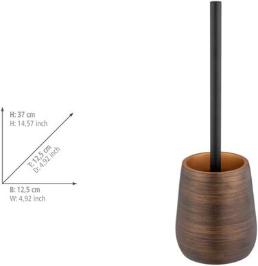 Набір для туалету WENKO Palena: тримач щітки та щітка з змінною насадкою, бронза, 12.5 x 37 см