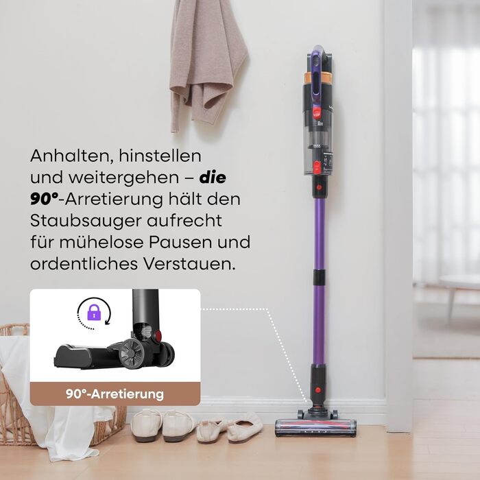 Бездротовий акумуляторний пилосос UNINELL HOME 48000Pa/550W з LED-дисплеєм та антизаплутана насадка. Підходить для килима, твердого покриття та шерсті тварин. Колір: фіолетовий